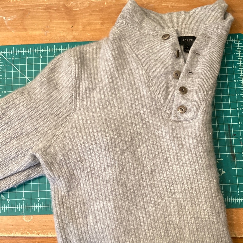 Wool J-Crew Button Sweater